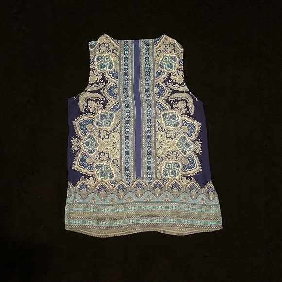 Cynthia Rowley sleeveless paisley blue blouse, size S - Picture 7 of 7